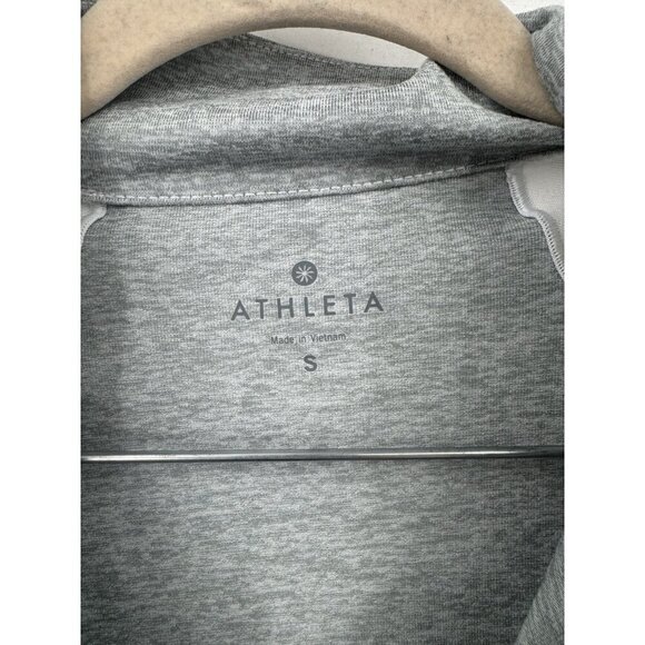 Athleta Running Wild Half Zip Pullover Women Small Silver Grey Athletic Workout - Picture 4 of 11
